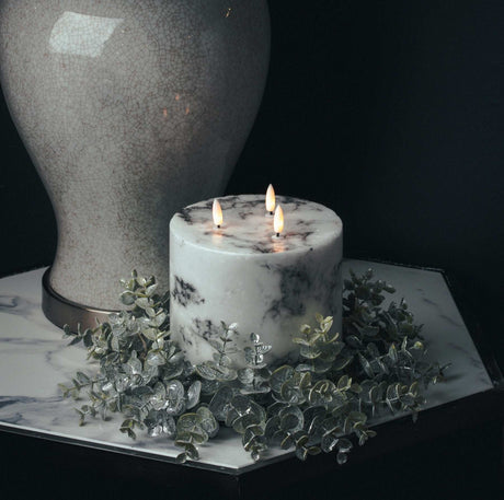 Large Frosted Eucalyptus Candle Wreath Shades 4 Seasons