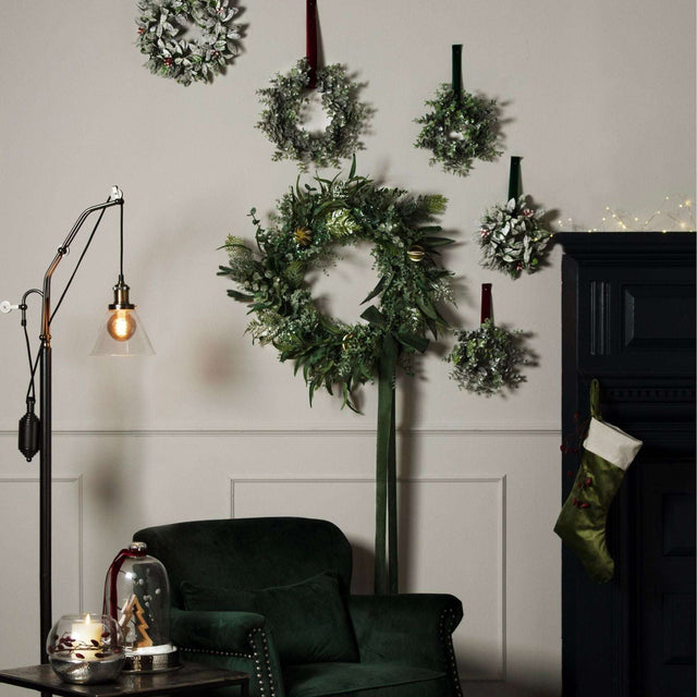 Large Frosted Eucalyptus Candle Wreath Shades 4 Seasons