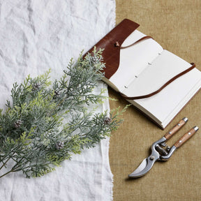 Tall Frosted Pine Stem With Pinecones WHITE PLASTIC Shades 4 Seasons