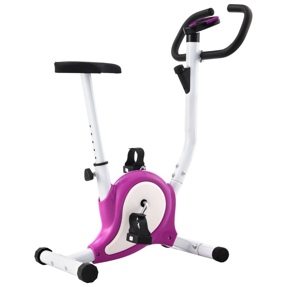 vidaXL Exercise Bike with Belt Resistance Black purple vidaXL