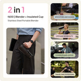 Fridja f600 Portable Blender in black, perfect for smoothies and shakes on-the-go