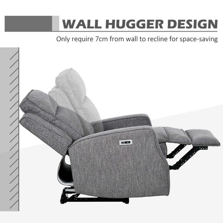 HOMCOM Electric Reclining Chair, with USB port and Footrest