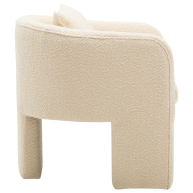 Ozzero Ivory Boucle Fabric Armchair Orsina