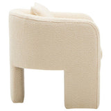 Ozzero Ivory Boucle Fabric Armchair Orsina