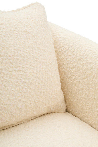 Orsina Fabric Armchair in Cream with Soft Textured Upholstery and Plush Cushion