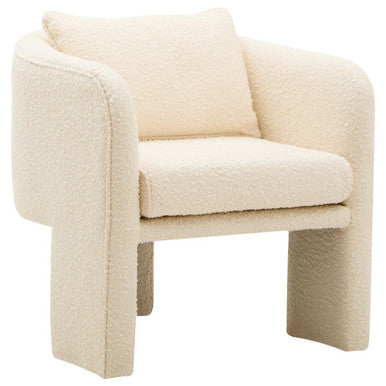 Orsina Fabric Armchair in cream with a soft texture and plush cushioning for modern interiors