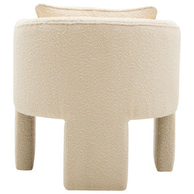 Ozzero Ivory Boucle Fabric Armchair Orsina