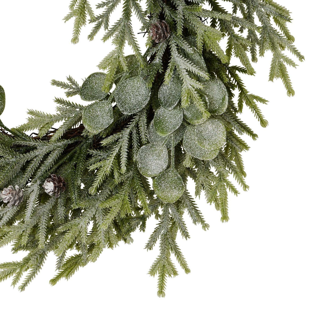 Shades 4 Seasons Frosted Realistic Eucalyptus Wreath Shades 4 Seasons