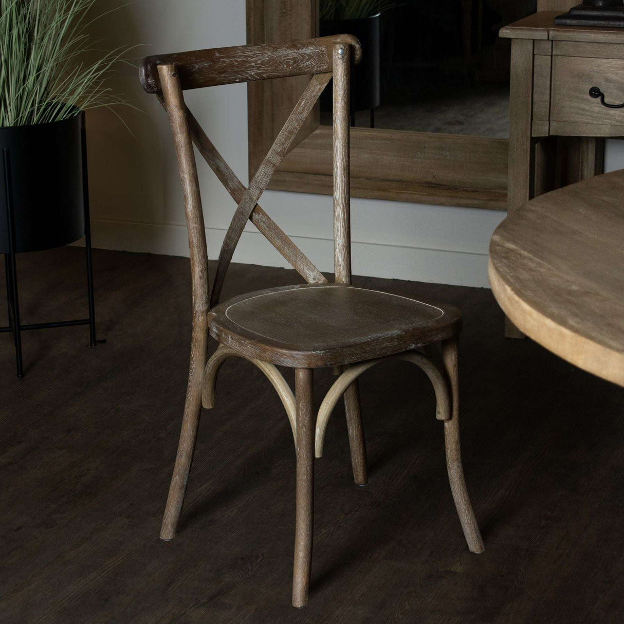 Shades 4 Seasons Rustic X-Back Dining Chair, Distressed Oak Shades 4 Seasons