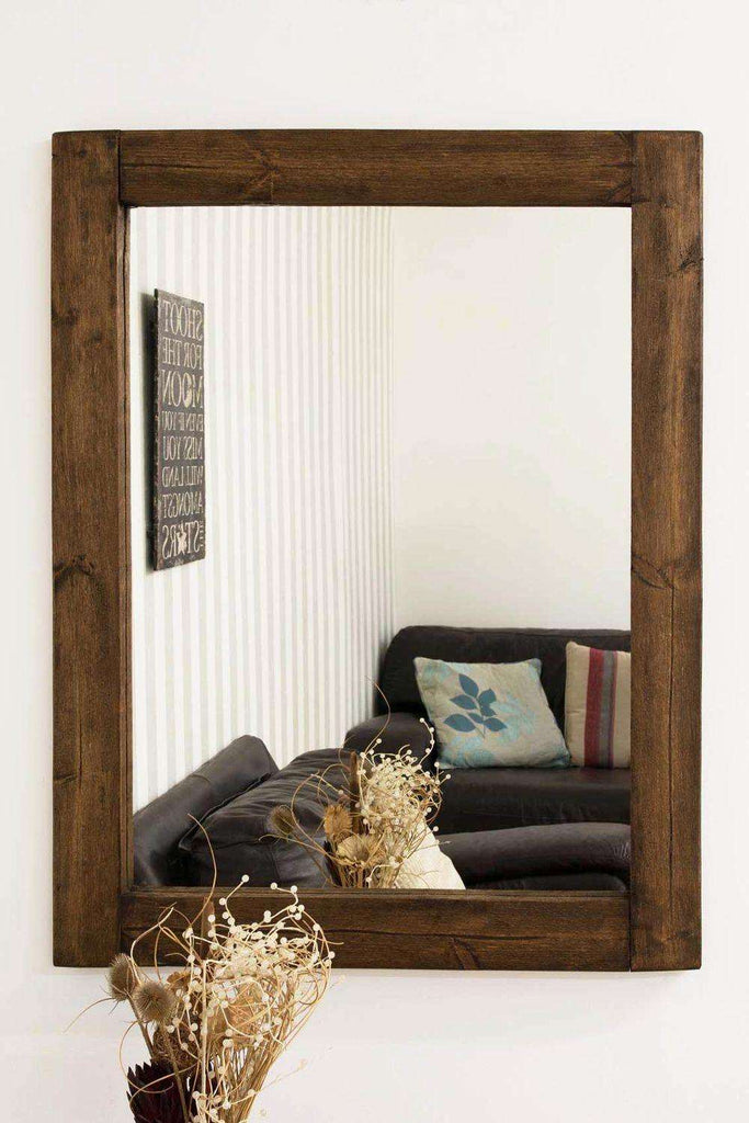 Farmhouse Natural Wood Mirror Unbranded