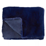 Orsina Navy Fur Throw with a Soft Reverse Side for Cozy Warmth and Elegance