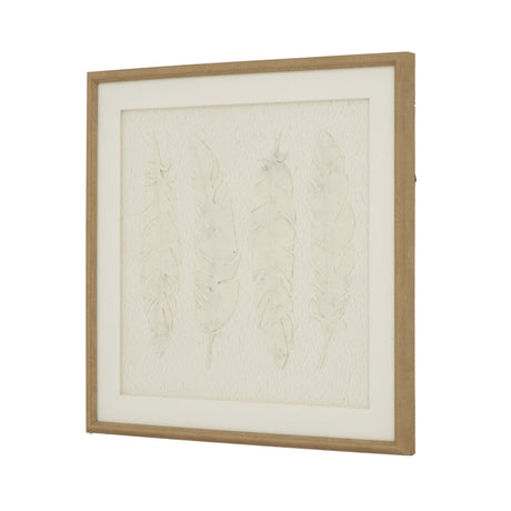 Alta White Feathers Art Mounted In Beaded Frame Shades 4 Seasons