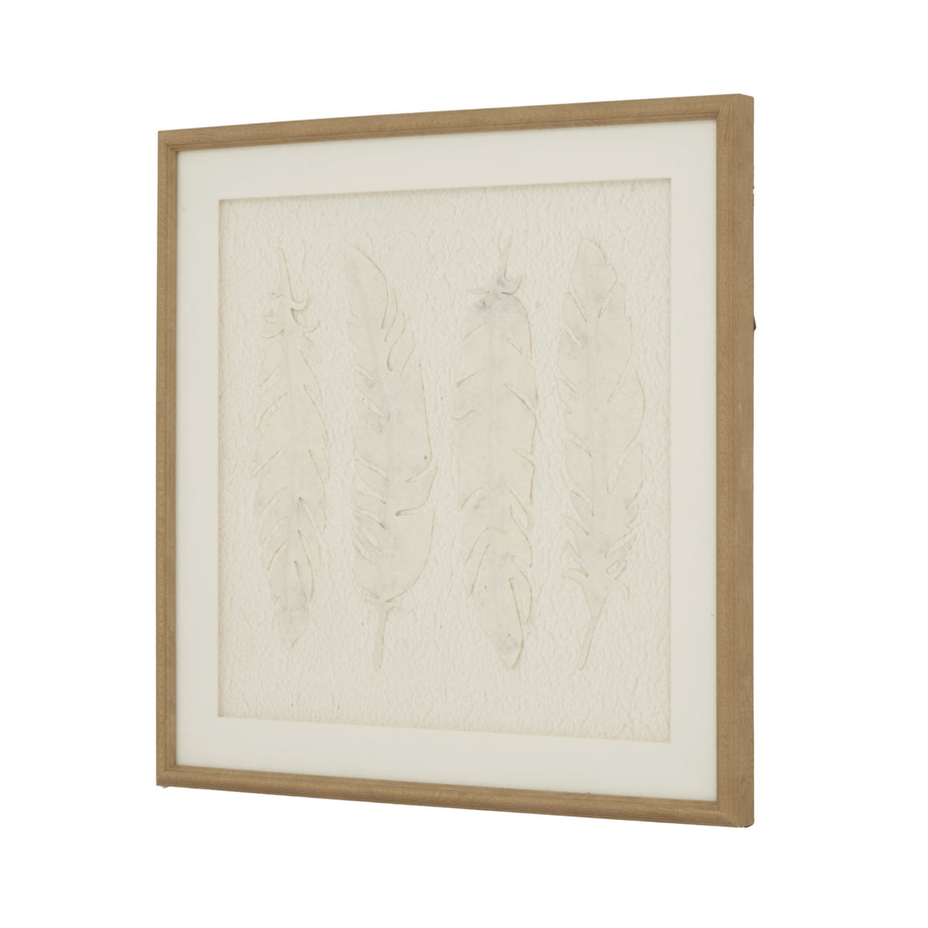 Alta White Feathers Art Mounted In Beaded Frame Shades 4 Seasons