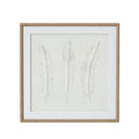 Solli White Feathers Art Mounted In Beaded Frame BROWN WOOD Shades 4 Seasons