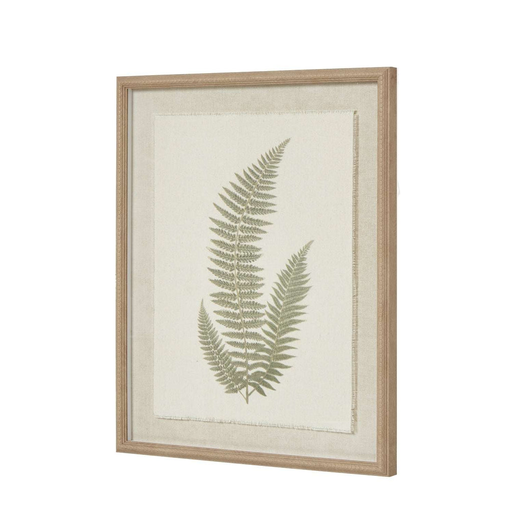 Fern Art On Texture-Torn Paper With Beaded Frame Shades 4 Seasons