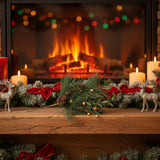 Elegant Christmas decoration featuring greenery with gold spray and festive accents by Shades 4 Seasons