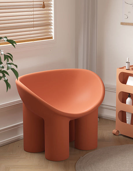 Contemporary Le Di Vita Fiberglass Armchair in terracotta, perfect for modern interiors and stylish living spaces