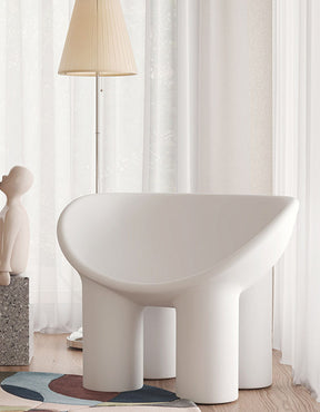 Le Di Vita Fiberglass Armchair in white with smooth curves, perfect for modern living spaces