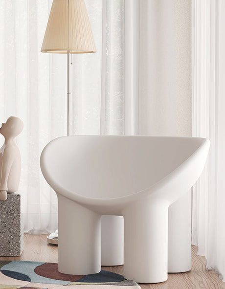 Le Di Vita Fiberglass Armchair in white with smooth curves, perfect for modern living spaces