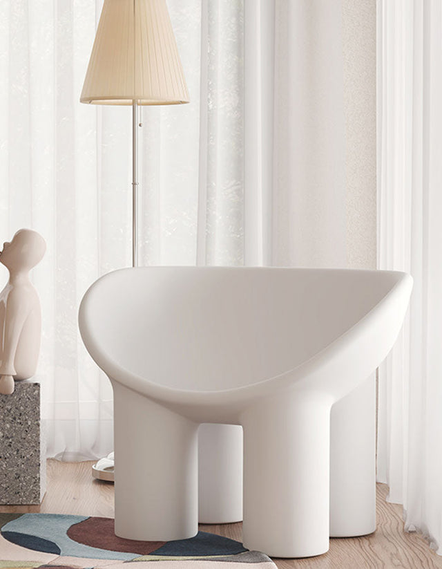 Le Di Vita Fiberglass Armchair in white with smooth curves, perfect for modern living spaces