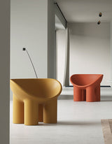 Le Di Vita Modern Fiberglass Armchair in Yellow and Orange with Unique Design for Stylish Interiors