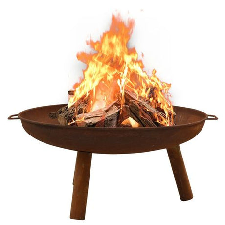 vidaXL Outdoor Fire Pit with Sturdy Steel Design brown 91 x 81.5 x 40 cm vidaXL