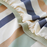 SHEET STORY Fitted Sheet with Multicoloured Stripes and Soft Elastic Edging for a Comfortable Fit