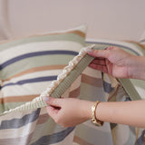 SHEET STORY Fitted Sheet with Soft Stripes and Elastic Edges for Optimal Bed Fit