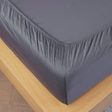 SHEET STORY Fitted Sheet in Dark Grey, designed for a snug fit on mattresses