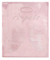 OLIVIA ROCCO Fleece Duvet Set in Soft Pink with Angel Wing Design for Elegant Bedroom Decor
