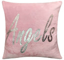 OLIVIA ROCCO Fleece Duvet Set in Soft Pink with Silver Angels Print for a Luxurious Bedroom Look