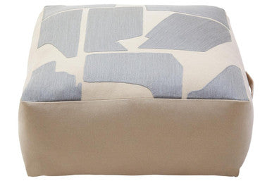 Orsina Floor Cushion in Grey and Beige with Modern Geometric Design for Comfortable Seating