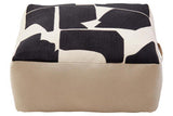 Orsina Floor Cushion with Abstract Black and Cream Design for Stylish Home Decor