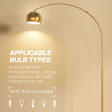 Elegant Wise Galleria Floor Lamp with curved design, compatible with various bulb types for versatile lighting
