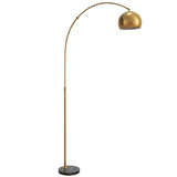 Wise Galleria Floor Lamp with a curved gold shade and a sleek black base for modern interiors