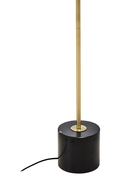 Orsina Floor Lamp with a sleek black base and elegant brass stand for stylish lighting