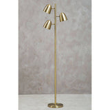 Orsina Floor Lamp with three adjustable shades in stylish gold finish for modern living spaces