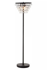 Orsina Floor Lamp with Decorative Crystal Elements and Black Base for Modern Interiors