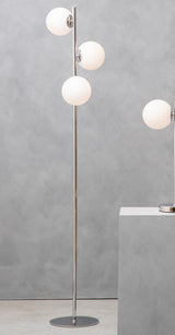 Orsina Floor Lamp with four globes on a sleek chrome stand for modern illumination