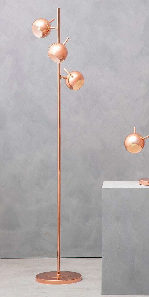 Stylish Orsina Floor Lamp with four adjustable copper light fixtures for modern interiors