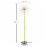 Elegant gold floor lamp with a unique floral design for stylish home lighting