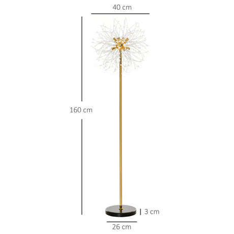 Elegant gold floor lamp with a unique floral design for stylish home lighting