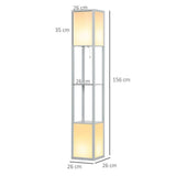 HOMCOM Shelf Floor Lamp with Dual Light, for Living Room, Bedroom, Black HOMCOM