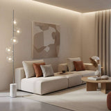 Abira Nickel And White Marble Floor Lamp Orsina