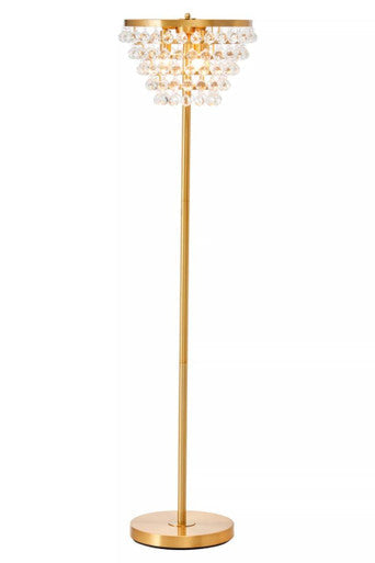 Orsina Floor Lamp with a gold finish and elegant crystal accents for stylish illumination