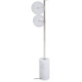 Abira Nickel And White Marble Floor Lamp Orsina