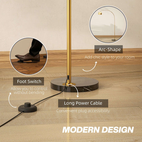 Modern Floor Lamp with Arc Shape and Foot Switch for Easy Control and Stylish Home Decor