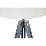 Orsina Floor Lamp with a modern grey tripod base and a stylish white shade