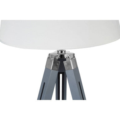 Orsina Floor Lamp with a modern grey tripod base and a stylish white shade