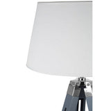 Orsina Floor Lamp with a modern design and a sleek grey base topped with a white shade